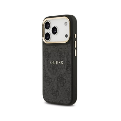 Guess Gold Frame 4G PU Leather MagSafe Case For iPhone 17 Pro 4