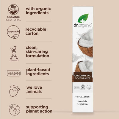Dr. Organic Coconut Oil Toothpaste 100ml 6