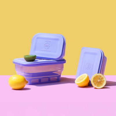 Living Creator Push Lock Rectangular Collapsible Lunch Box 400ml 10