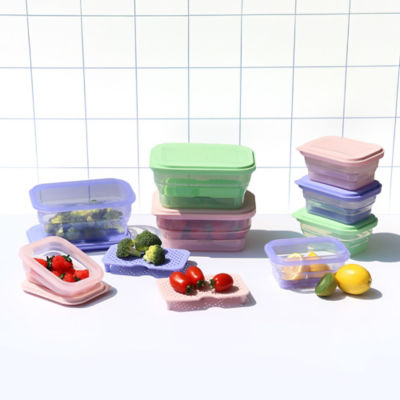 Living Creator Push Lock Rectangular Collapsible Lunch Box 400ml 3