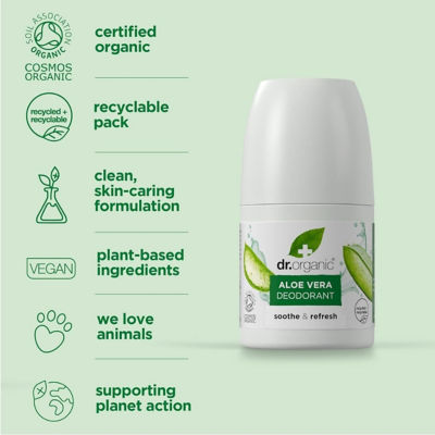 Dr. Organic Aloe Vera Deodorant 50ml 4