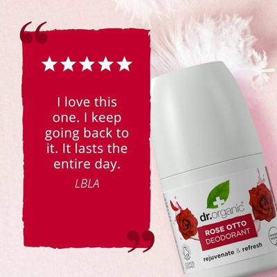 Dr. Organic Rose Otto Roll-On Deodorant 50ml 6