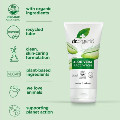 Dr. Organic Aloe Vera Face Wash 150ml 4