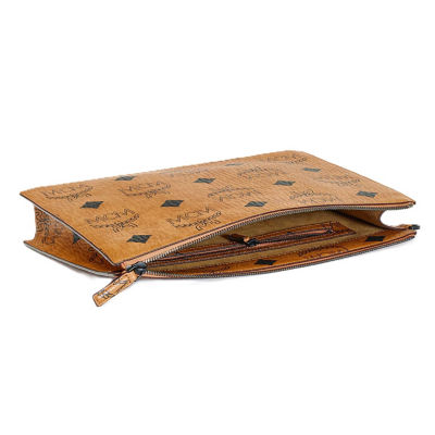 MCM Aren Wristlet Zip Pouch in Maxi Visetos (Brown) 4