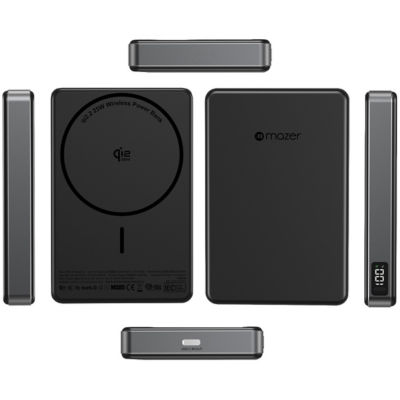 Mazer 10000mAh Qi2.2 25W PD45W 轻薄移动电源 10
