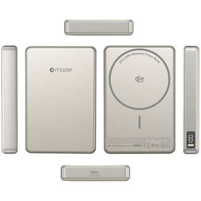 Mazer 10000mAh Qi2.2 25W PD45W 轻薄移动电源 10