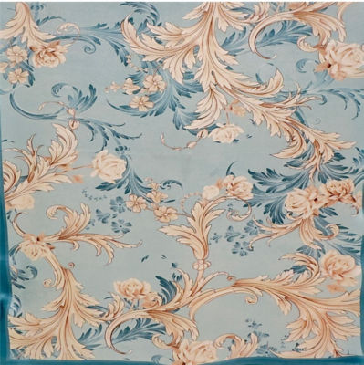 Kashkha Kaskha Elegant Floral Pure Silk Scarf with Hand-Stitched Border 3