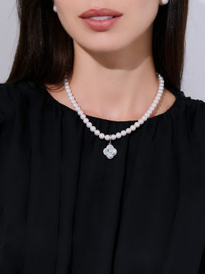 Pearly Lustre Top Lustre White Freshwater Pearl Necklace WN00776 | PERANAKAN 3