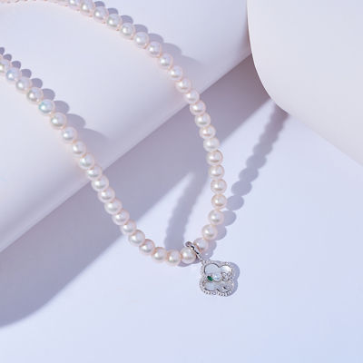 Pearly Lustre Top Lustre White Freshwater Pearl Necklace WN00776 | PERANAKAN 4