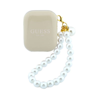 Guess True Wireless Earbuds Rectangle Printed Logo Case With Pearl Strap 2