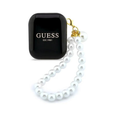 Guess True Wireless Earbuds Rectangle Printed Logo Case With Pearl Strap 2