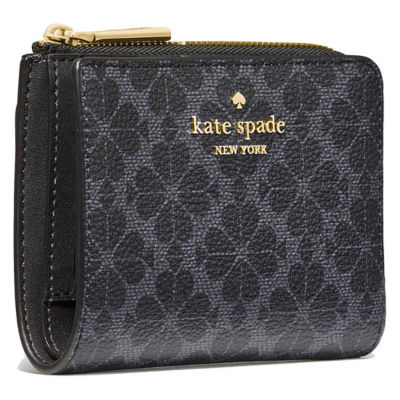 KATE SPADE Spade Flower Small L-zip Wallet Black KK894 | iShopChangi