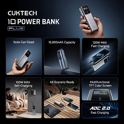 CUKTECH 10 Plus 15000mAh 3C Power Bank 120W Fast Charging Portable Charger 2