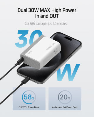 CUKTECH CP13 Mini Pocket 10000mAh 3C Power Bank 30W Fast Charging Portable Charger 3
