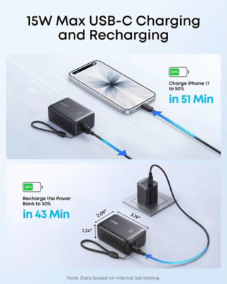 Anker Zolo CCC with QR Power Bank 5000mAh 15W Fast Charging Compact Portable Charger A110K 3