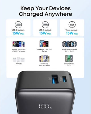Anker Zolo CCC with QR Power Bank 5000mAh 15W Fast Charging Compact Portable Charger A110K 6
