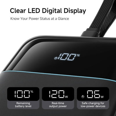 CUKTECH 25 SE 25000mAh 3C Power Bank 120W Fast Charging Built-in USB-C Cable 7