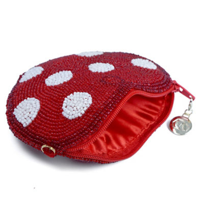 COCOONESE Beaded Coin Purse - Marshmallow Heart (Red) 3