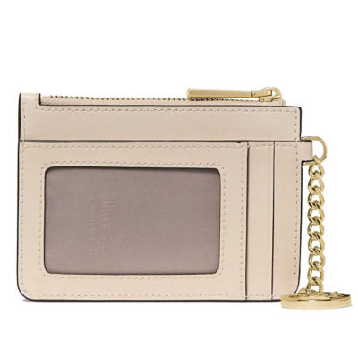 KATE SPADE Spade Flower Key Ring Card Holder Dark Beige KN773 3
