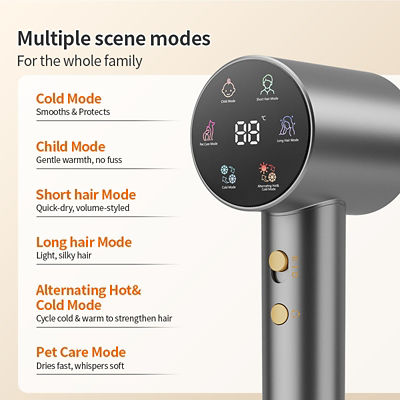GAABOR HIGH SPEED HAIR DRYER 1600W LED DISPLAY GREY HD-M05A 7