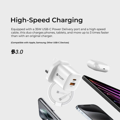 Mazer PrestigeGaN V6 Wall Charger PD35W Mini Prestige GAN Charger Combo - M-G35W-V6UK 3