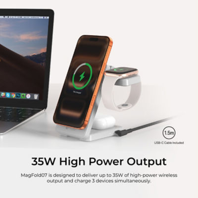 Mazer Qi2.2 Certified 25W Foldable 3-in-1 Wireless Charger - M-MagFold07 3