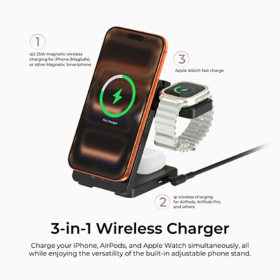 Mazer Qi2.2 Certified 25W Foldable 3-in-1 Wireless Charger - M-MagFold07 4