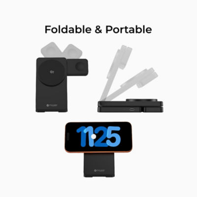 Mazer Qi2.2 Certified 25W Foldable 3-in-1 Wireless Charger - M-MagFold07 9