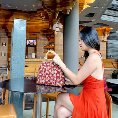 COCOONESE Clasp Handbag - Bamboo Forest (Red) 6