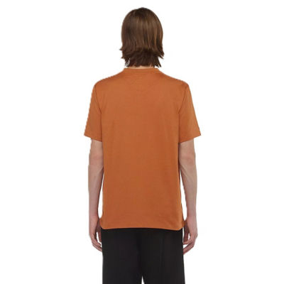 MCM Laurel Logo Print T-Shirt in Organic Cotton (Cognac - M size) 6