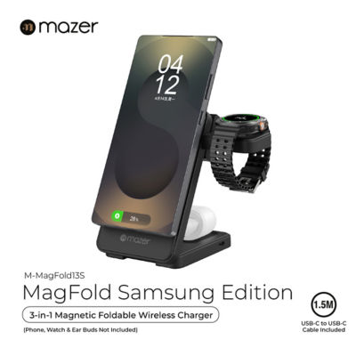Mazer 23W Magnetic 3-in-1 Foldable Wireless Charger (Samsung Edition) - M-MagFold13S 2