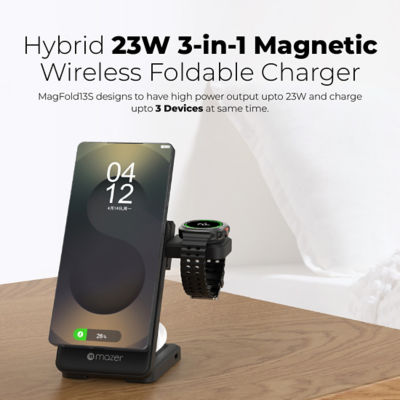Mazer 23W Magnetic 3-in-1 Foldable Wireless Charger (Samsung Edition) - M-MagFold13S 3