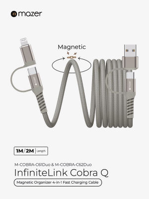 Mazer InfiniteLink COBRA 60W Magnetic Organizer 4-in-1 Fast Charging Cable - M-COBRA-C61Duo 3