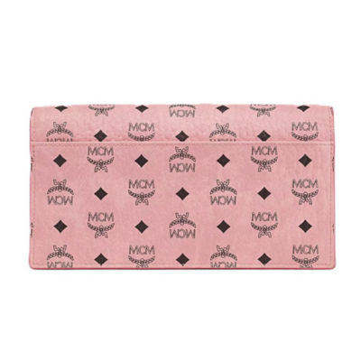MCM Aren Crossbody Wallet in Visetos (Soft Pink) 4