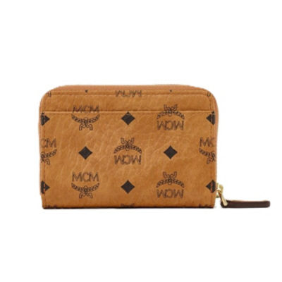 MCM Zip Wallet in Visetos Original (Cognac) 3