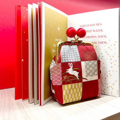 COCOONESE Clutch Purse - Bunny with Checkered (Red) 4