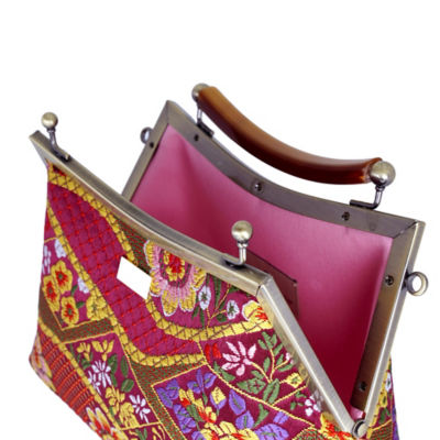 COCOONESE Amber Resin Top Handle Bag - Kimono (Red) 3