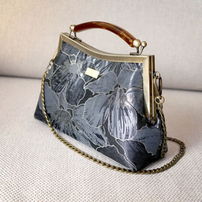 COCOONESE Amber Resin Top Handle Bag - Gold Lily (GY) 4