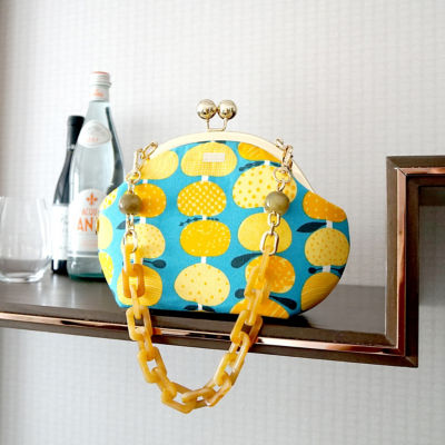 COCOONESE Acrylic Chain Handle Clasp Sling Bag - Orange 6