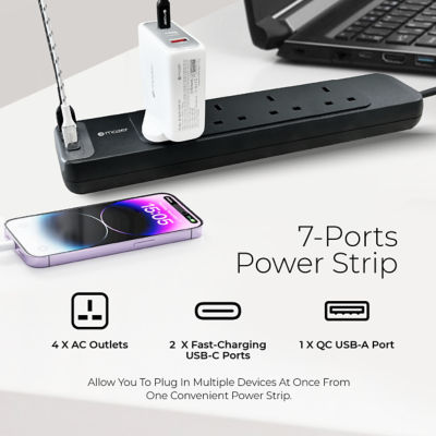 Mazer PowerStrip PD70W 7-in-1 Power Extension (2M) - M-PS200-470 3