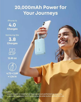 Anker Zolo CCC Power Bank 20000mAh 45W Built-in Dual USB-C Cable A110M 4