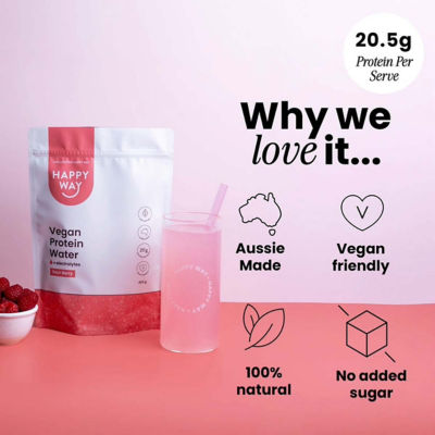 Happy Way Vegan Protein Water Powder Sour Berry 420g 5