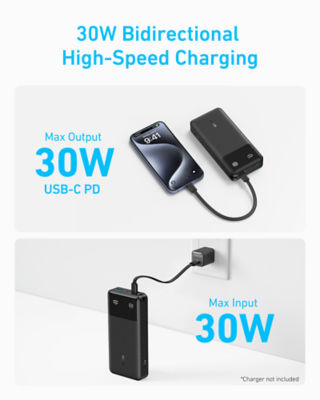 Anker Powercore Power Bank 20000mAh 30W Fast Charging USB C Lanyard Cable A1384 4