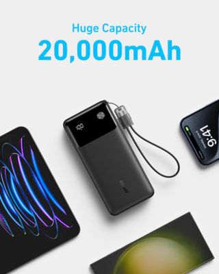 Anker Powercore CCC Power Bank 20000mAh 30W Fast Charging USB C Lanyard Cable A1384 3