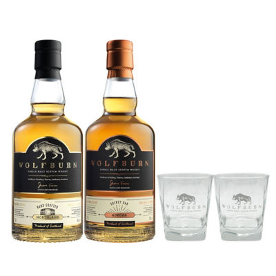 Wolfburn [Bundle] WOLFBURN SINGLE MALT WHISKY AURORA + SINGLE MALT WHISKY NORTHLAND + 2 Free Glasses 1