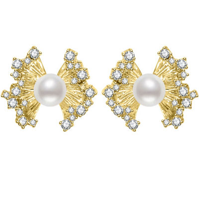 Pearly Lustre Freshwater Pearl Earrings WE01002 | RIBBON 1