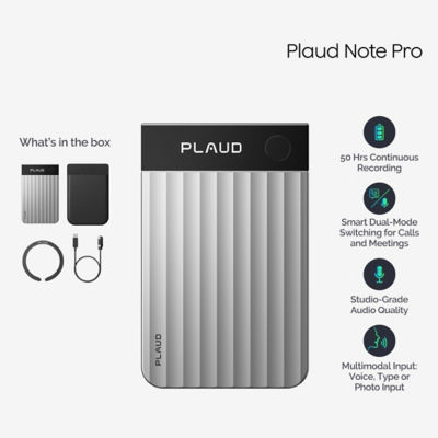 PLAUD AI PLAUD Note Pro Smart AI Note Taker – Silver 2