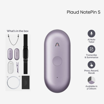 PLAUD AI PLAUD NotePin S Wearable AI Note Taker – Purple 2