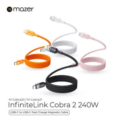 Mazer InfiniteLink COBRA2 240W Magnetic USB-C Fast Charging Cable - M-Cobra20 2