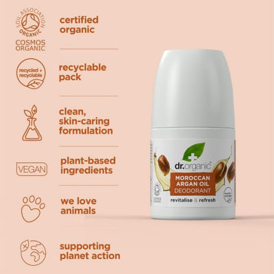 Dr. Organic Moroccan Argan Oil Roll-On Deodorant 50ml 4